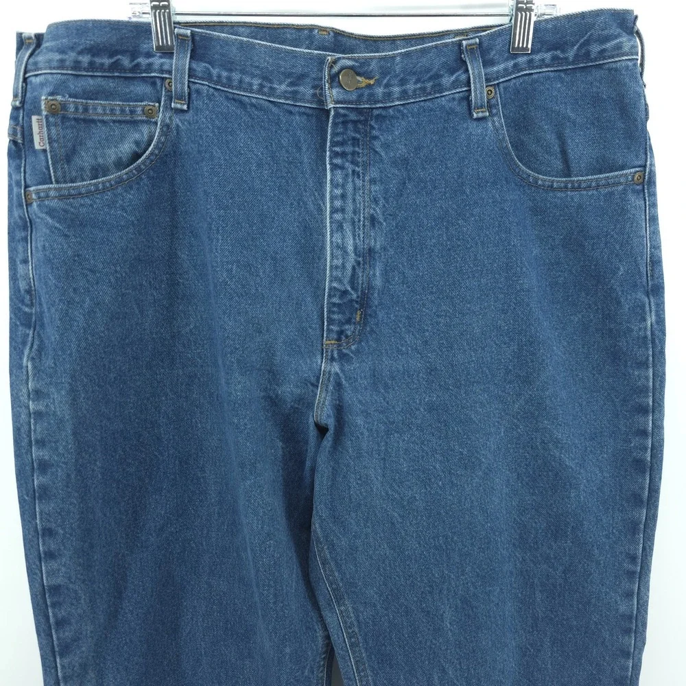 Carhartt Blue Jeans Mens 42X30 Relaxed Fit Denim Straight‎ Leg Work